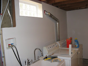laundry room wet wall, no longer blue!