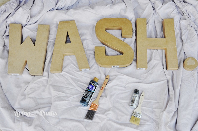 Faux metal letters