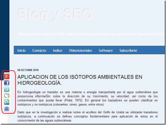 Botones redes sociales Botones redes sociales