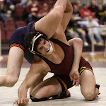 157: Danny Zilverberg (Minnesota) dec Matt Nora (Illinois) 7-2. Photo by Mark Beshey.