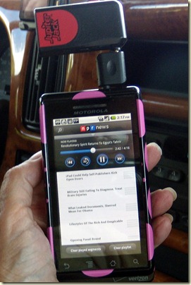 Jupiter Jack uses dashboard radio speakers for the Droid
