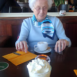 having desert with my grandma at the Kop van de Haven in IJmuiden in IJmuiden, Netherlands 