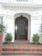 Custom clear bevels with sandblasted center panels for privacy.