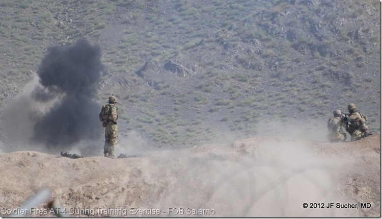 Soldier Fires AT-4 During Training Exercise - FOB Salerno