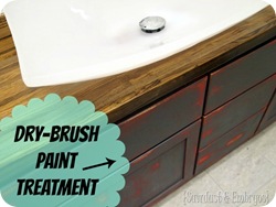 Glossy Butcher block counter with rugged dry-brushed base {Sawdust and Embryos}