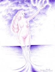 Nasterea venerei desen facut numai cu cu pixul- The birth of Aphrodite pen drawing