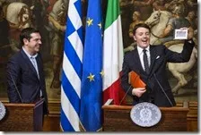 Alexis Tsipras e Matteo Renzi