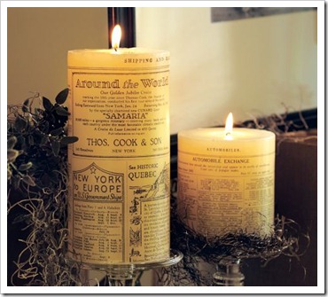 PB newsprint candles
