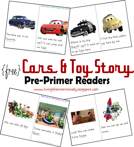 Disney - free sight word readers for preschoolers based on Cars and Toy STory #disney #sightwords Disney - free sight word readers for preschoolers based on Cars and Toy STory #disney #sightwords