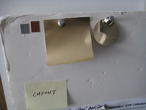 Some bits and bobs on the board to signify it was for the metallic color palette shoot.