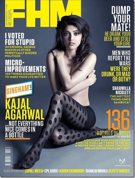 Kajal Agarwal_topless_ FHM_Magazine