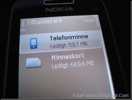 Nokia Telefonminnet phone memory slut rensa få tillbaka (9)