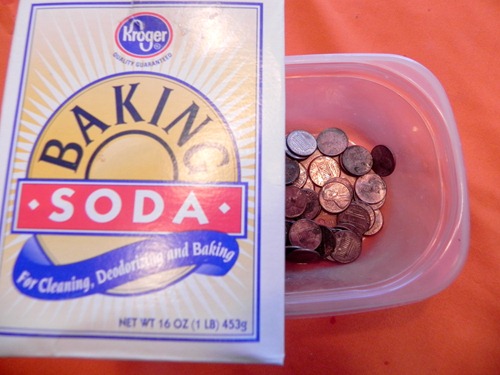 using baking soda to shine pennies