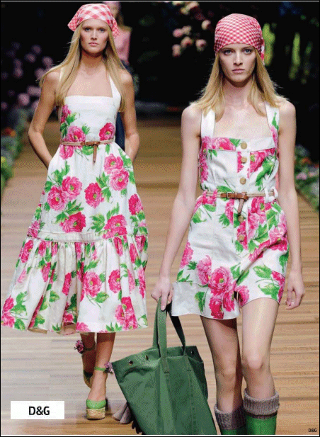 Las flores crecen en los vestidos de D&G
