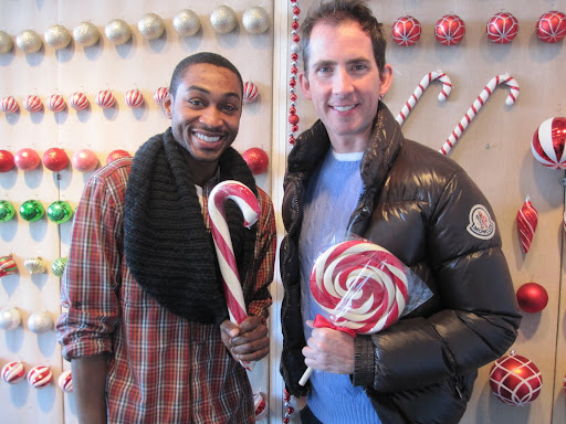Here is my assistant, Chavo Killingsworth. We are both holding a Hammond treat -- see how massive these candies are!