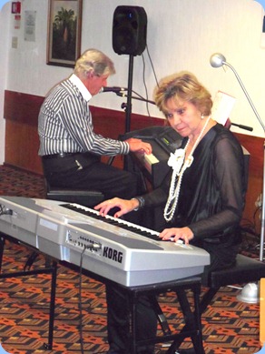 Ian Jackson swapping his drum sticks for the Clavinova to join Carole Littlejohn (on the Korg Pa1X) doing a great duet.
