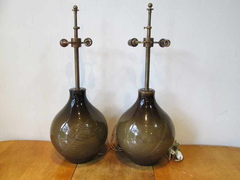 Murano Glass Lamp Pair