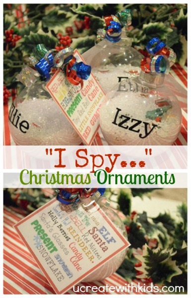 DIY Children's I-Spy Ornament ucreatewithkids.com