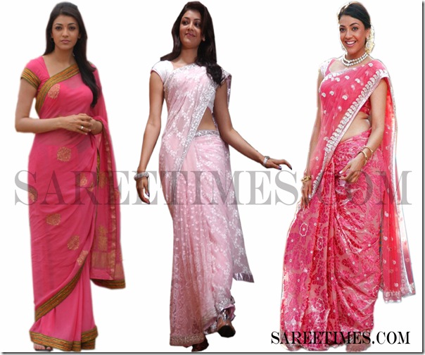 Kajol_Agrwal_Pink_Sarees
