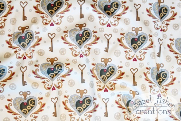 steampunk valentine spoonflower contest fabric print contest results hazel fisher creations 13Feb2015
