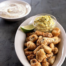 Fried Beer-Battered Mussels with Two Sauces