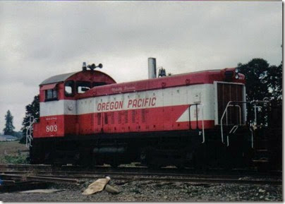 Oregon Pacific SW8 #803 at Liberal in September 1998