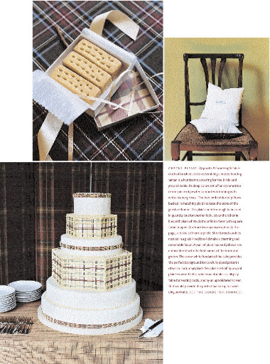 Plaid on the wedding cake isn't traditional -- but it is beautiful!