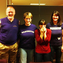 Oops: Friday is wear purple day at UW, & I showed up in Coug red!