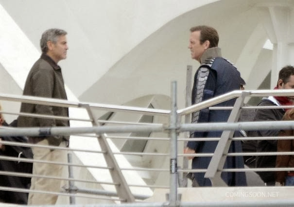 George Clooney és Hugh Laurie a Tomorrowland forgatásán 02