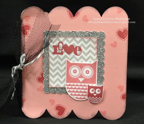 Whoos your valentine_owl scalloped square card
