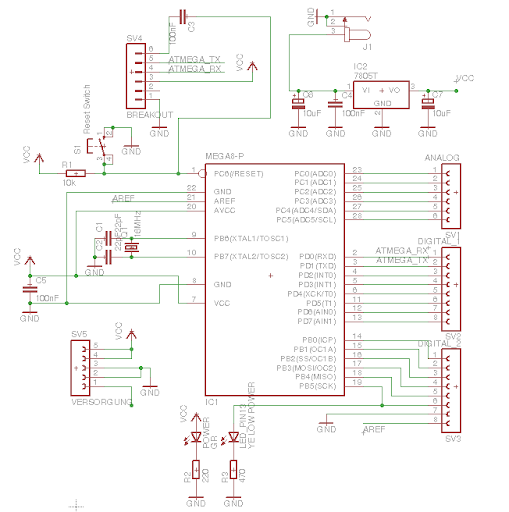 Schaltplan des Arduino-Klons Schaltplan des Arduino-Klons