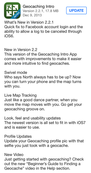 Geocaching Intro version 2.2.1 for iOS