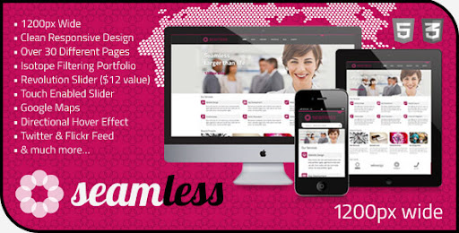 Seamless - Responsive HTML5 1200px Template - ThemeForest Item for Sale