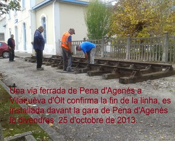 Linha monument a la gara de Pena d'Agenés