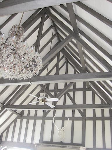 After we got our beach photos, we went inside for our wintery lodge setting. How amazing is this ceiling?