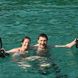 The happy couple, ready to start investigating coral!