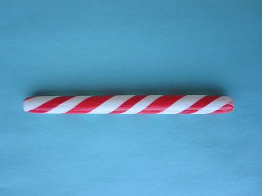 Instead of the full candy cane, you can purchase these peppermint barber poles from Hammonds.