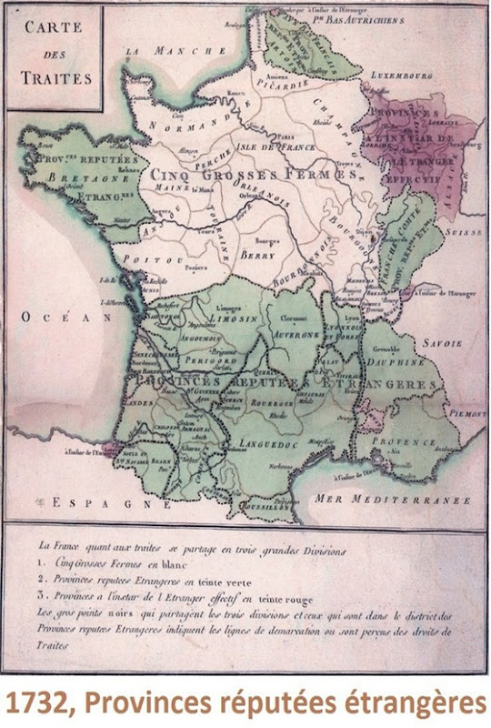 Mapa de fRANÇA 1732