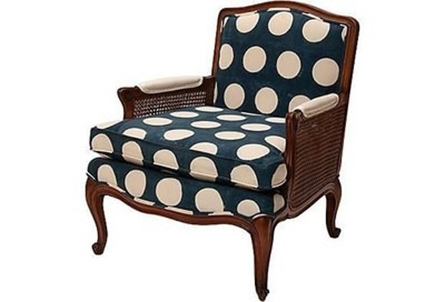 polka dot cane chair