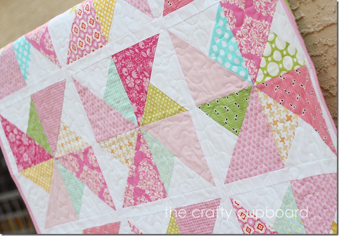 Pink Pinwheels Quilting Detail by the Crafty Cupboard