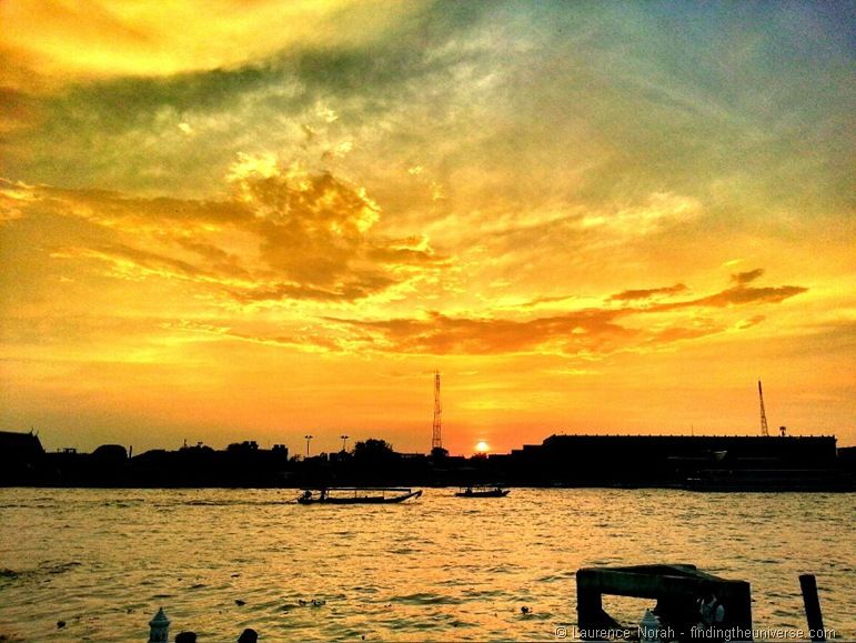 Chao Phraya river sunset bangkok thailand
