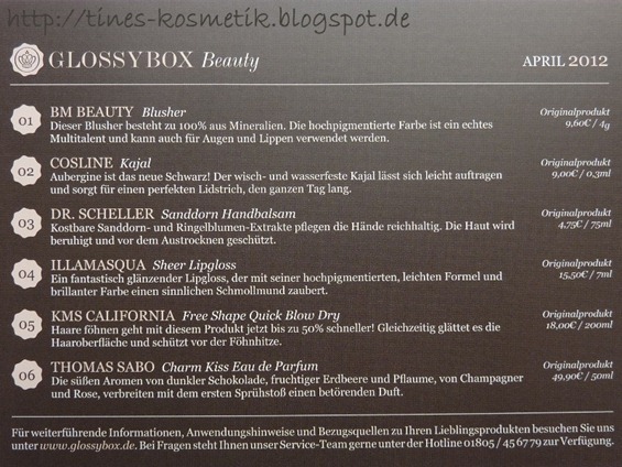 Glossybox April 2012c