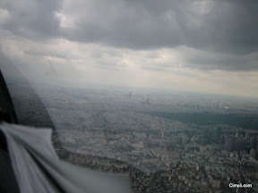 The Eifel tower in on the horizon.