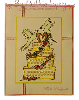 Lauretta's Digital Stamps - Wedding cake - CRAFT Challenges - GDT - Ruthie Lopez