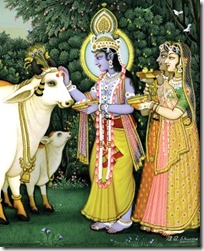 Lord Krishna with cows