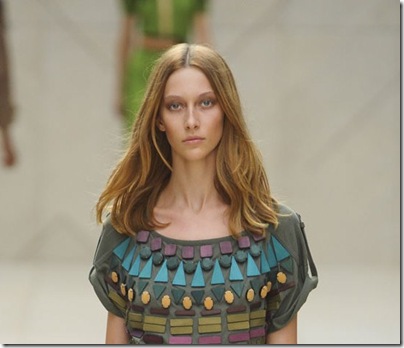 Tousled hair at Burberry Prorsum