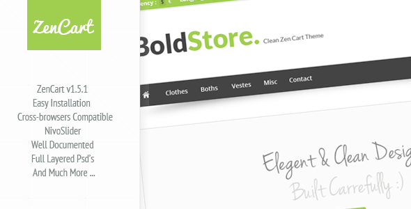 BoldStore - Clean Zen Cart Template - Zen Cart eCommerce