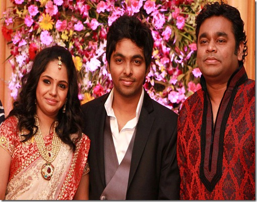 AR Rahman at GV Prakash Kumar & Saindhavi Wedding Reception Photos