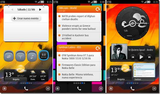 Pack de Widgets para Symbian Belle