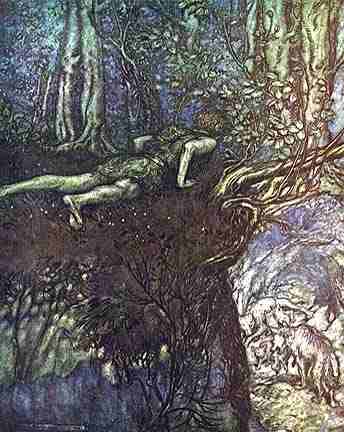 Young Siegfried Watches The Wolves, Asatru Gods And Heroes